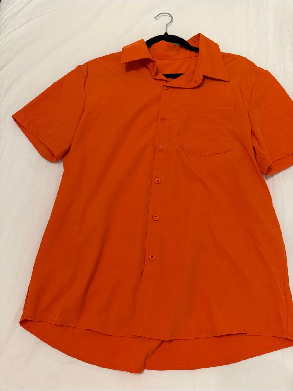 Source Unknown Men's Short-Sleeve Button-Down Shirt in Vibrant Orange